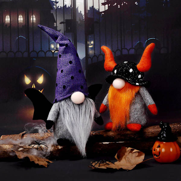 Halloween Fladdermus Ansiktslös docka Gnome Horns Spökjul horns