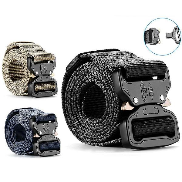 Män Combat Army Nylon Spänne Midjebälte Black