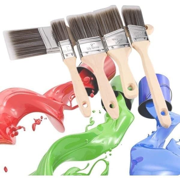【DENGTU】5-pack Flat Brushes 25.4mm/38.1mm/50.8mm/63.5mm Precision Brushes, Angled Handles