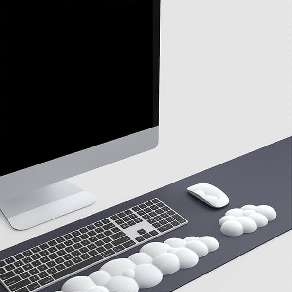 Skyformet tastatur- og musehåndledsstøttepude musemåtte skridsikker base, perfekt til kontor- og gamingmusemåtte grå Gray