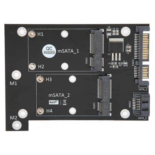 Kaksi MSATA SSD - SATA3 -sovitinkorttia, nopea muunnin, tietokonetarvikkeet