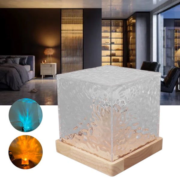 16-färgs RGBW Kristallbordslampa med Dynamisk Projektion och Fjärrkontroll för Hem- och Kontorsbruk