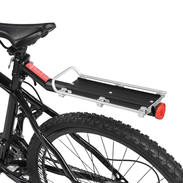 Cykelbagagebærer til sædepind, bagerste hylde, aluminium, sort