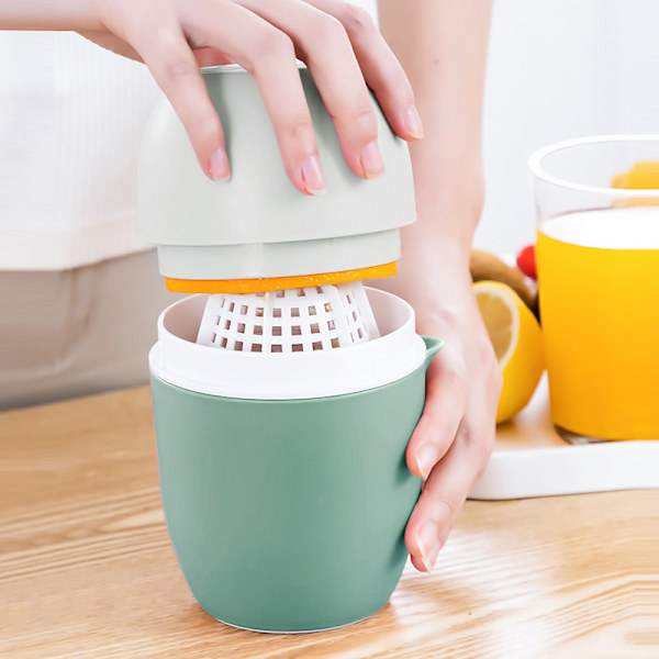 Juicer Squeezer Hand Juicer med sil och behållare green