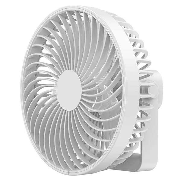6,5 tommer lille loftventilator 4-hastigheds hængeventilator med krog genopladelig timing baldakinventilator 2000mAh gaver til lærerstuderende hvid White