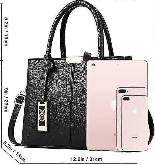 Damväska handväska Läder Crossbody Väskor och Handväskor för Kvinnor Black