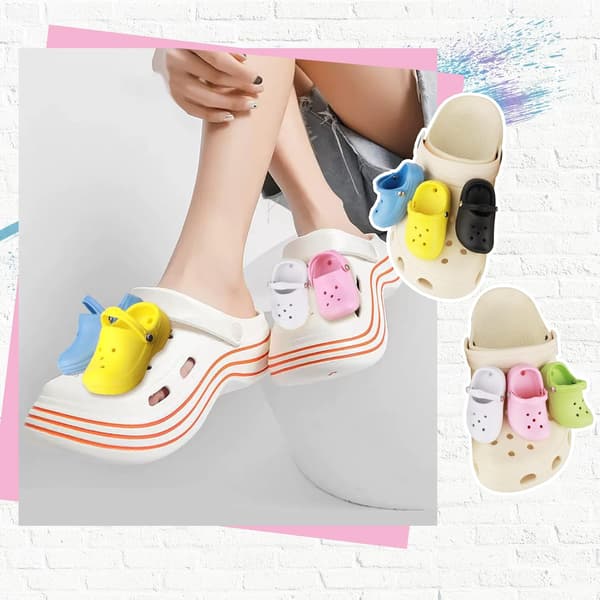 Mini Charms, 6-pak, sjove skocharms, mini søde små Crocs S[dt]
