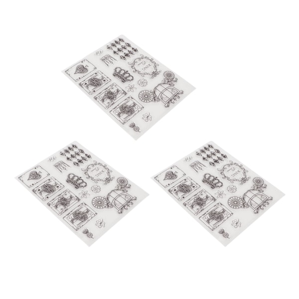 3 stk. gjennomsiktige stempler: DIY, holdbare, gjenbrukbare TPR-materiale, gjennomsiktig utseende, prege- og scrapbookingverktøy