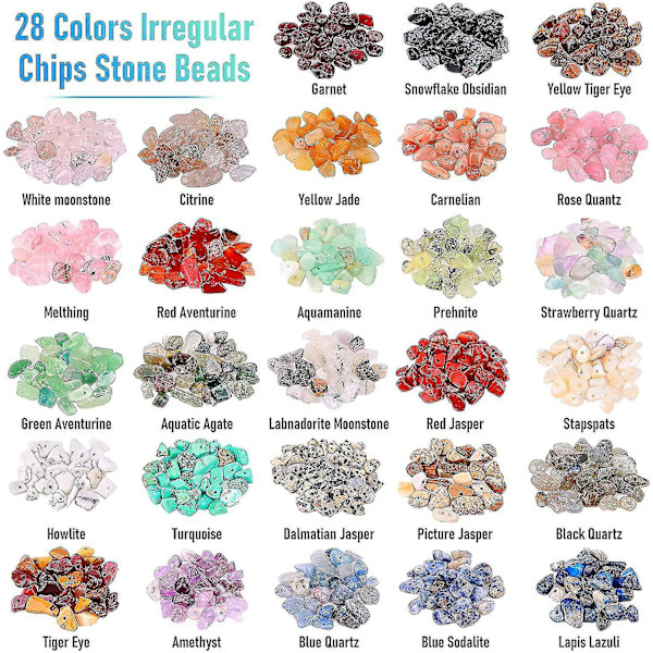 1400 bitar Crystal smycken gör kit 28 färger ädelstenspärlor