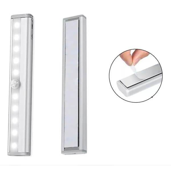 LED Garderobsbelysning 10 LEDs USB Uppladdningsbar Rörelsesensor Vägglampa för Hem Kök Sovrum Vit