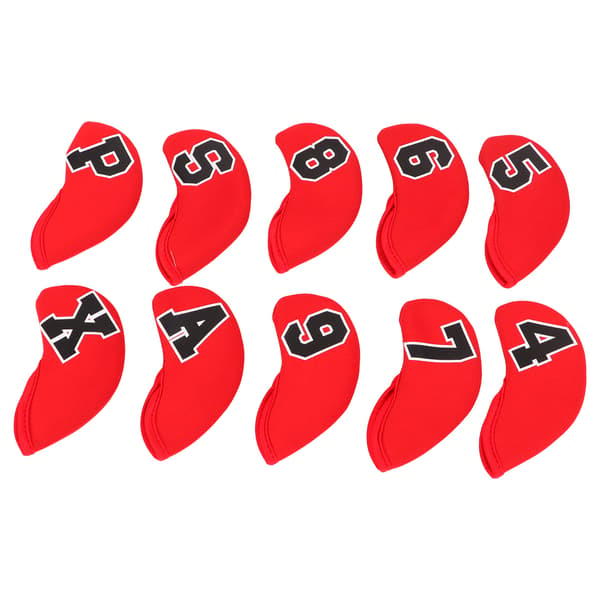 10 stk. Neopren Golf Iron Head Covers Sæt Rød