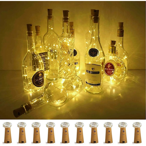 Vinflaska Lights Mini String Lights, Varmvita-10 st