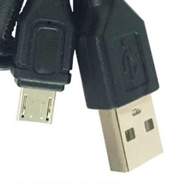 PVC MicroUSB 5-pin til 3,5 mm Aux og USB Strøm Splitterkabel for Elektronikk Tilkoblinger Flerfarget 2pc