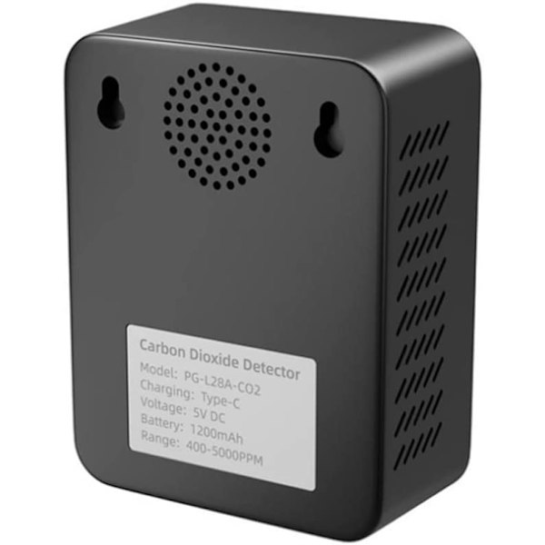 CO2 Luftdetektor Koldioxiddetektor Black