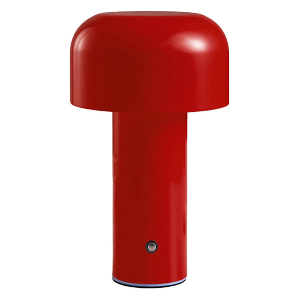 Soppbordlampe med tre farger LED-lysperler, trinnløs dimming, nattlys for soveromsseng - rød