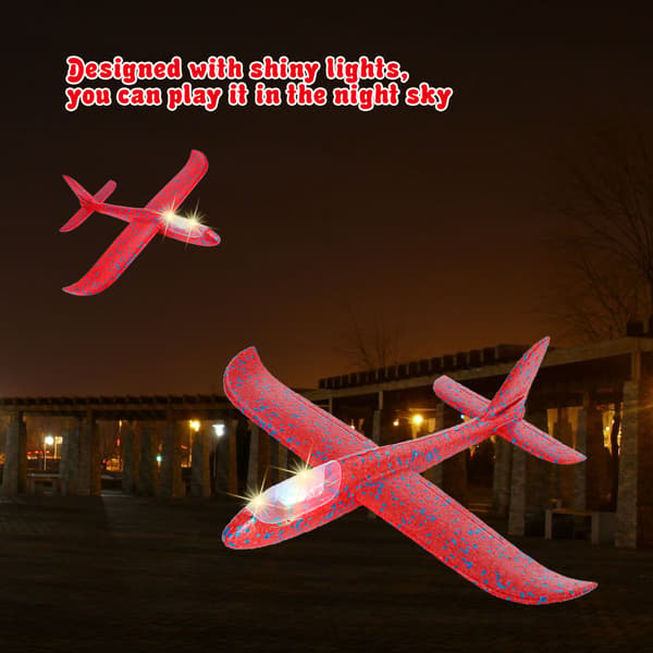 Rød Mini Håndlancering Svævefly Legetøj Natflyvende Flymodel