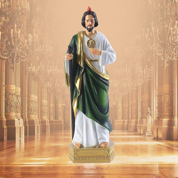Saint Jude Staty Katolsk Kristen Handmålad Helig Religiös Figur För Hem Sovrum Kyrkdekoration Present1