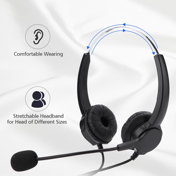 Crystal RJ9 Støjreducerende Call Center Headset Komfortabel
