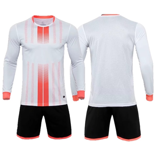 1 sæt brugerdefineret fodboldtrøje til mænd Drenge fodboldtøj sæt langærmet fodbold uniform Voksen målmand Sportsdragt Børn Træningsdragt white Adult Size XXXXL