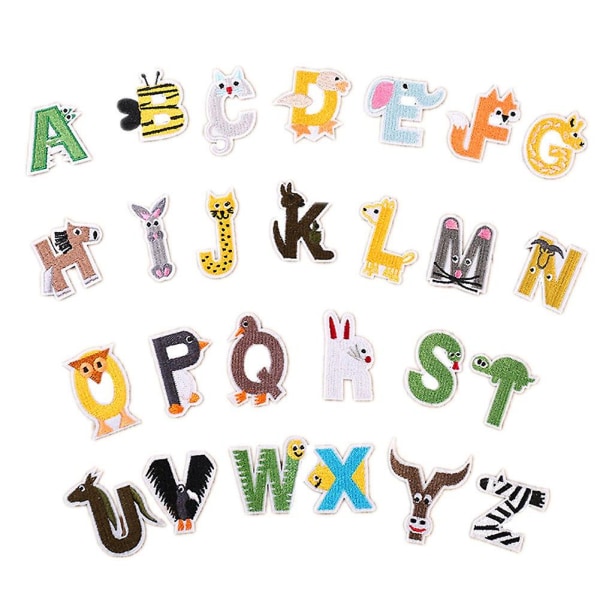 Iron On Patches Bokstäver 26st Alphabet Patches Djurformade