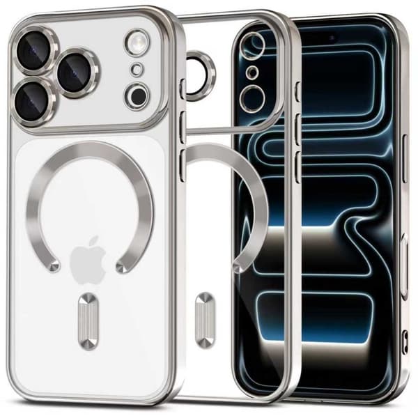 Tech-Protect iPhone 17 Pro Max Deksel MagSafe MagFlex Shiny Silver Silver, Transparent 60