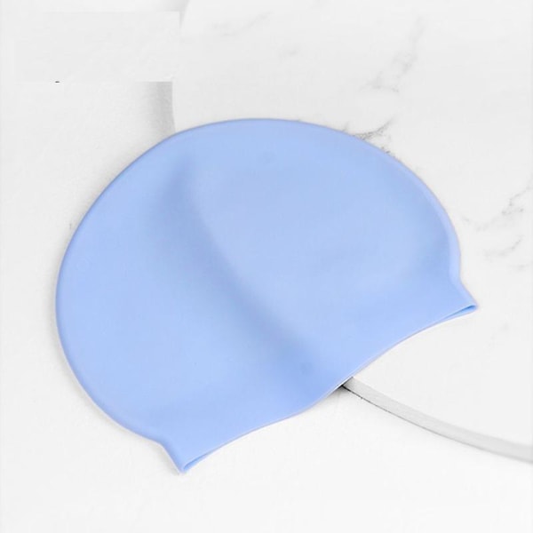 Silikoninen uimalippis, vedenpitävä Unisex Premium silikoninen liukumaton uimahattu Sky Blue