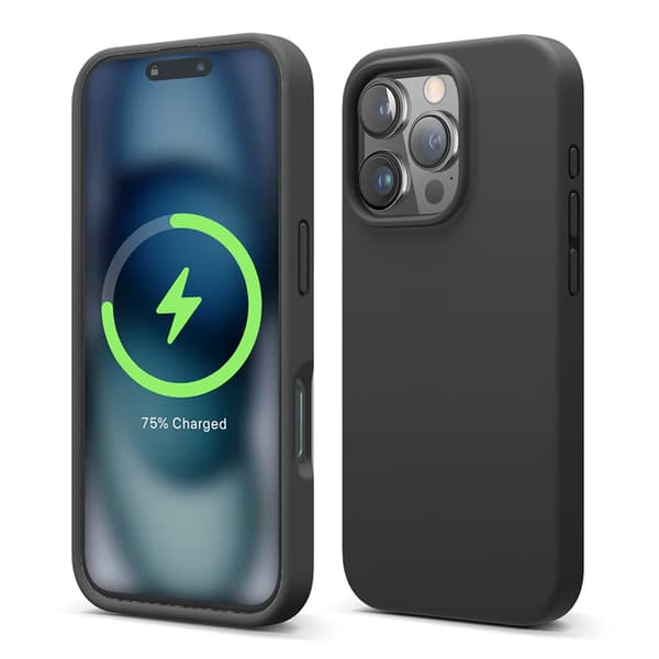 iPhone 16 Pro Max Mobilcover Silikone Magnet Rvelon - Sort Svart black