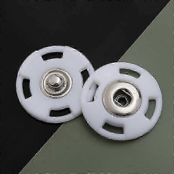 Genomskinliga tryckknappar 25 mm, set om 10 White
