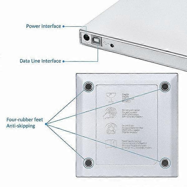 ZK-USB 2.0 Ekstern DVD ROM-drev CD RW-brænder DVD/Disc Combo-brænder bærbar computer[dt]