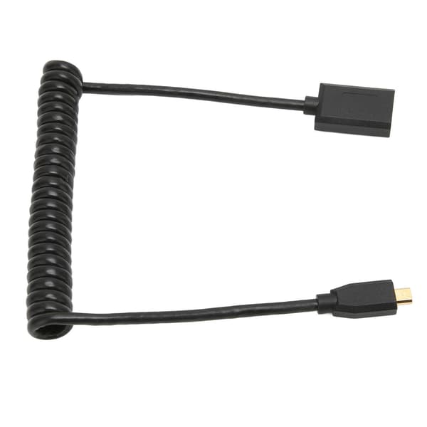Micro HDMI til HDMI Kabel 8K 60Hz 48Gbps Coiled Adapter til Tablet TV Kamera