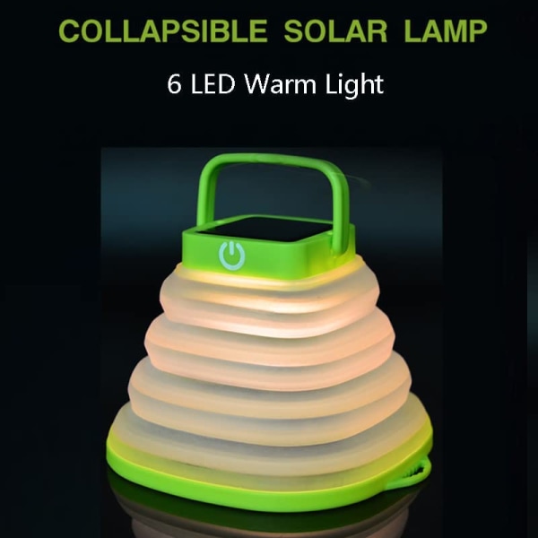 Solar bärbara hopfällbara campinglyktor vattentäta Green 3
