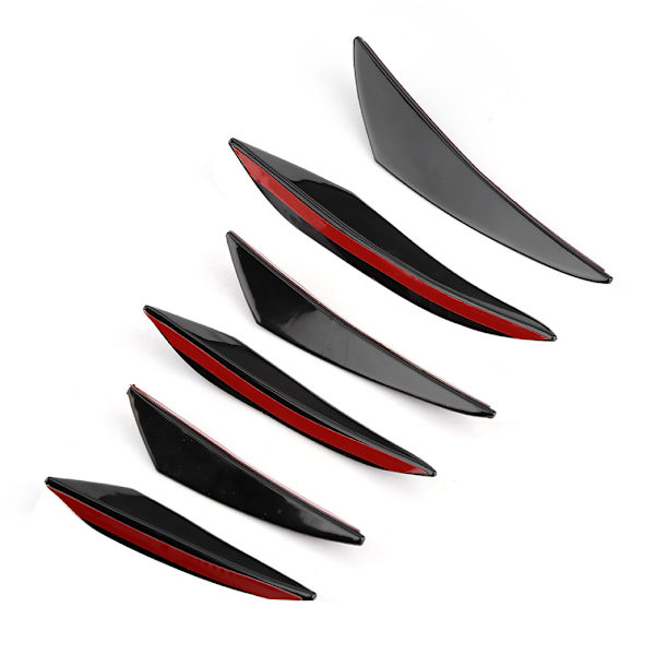 6 stk. Blank Sort Bil Front Kofanger Vindkniv Trim Front Bar Universal