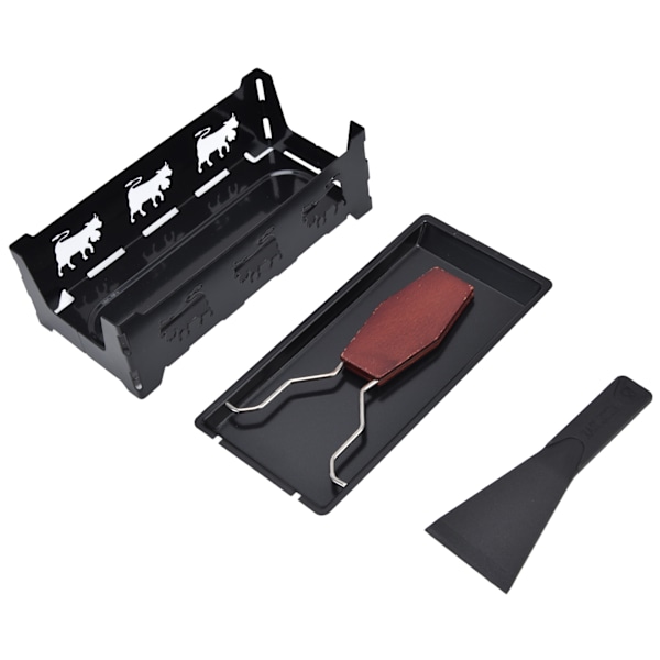 Rektangulær Mini Raclette Grill for Ost med Svart Håndtak - Ideell for Ostelskere