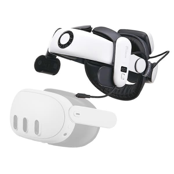 BOBOVR S3 Pro batterihodestropp for Meta Quest 3S/3 med 10000mAh utskiftbart batteri