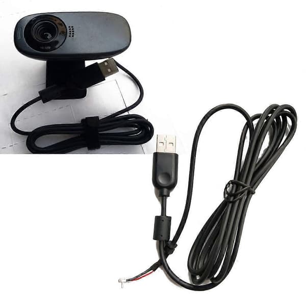 USB Reparationsudskiftningskamera Linjekabel Webcam Ledning til Webcam C270 C310 Sort Svart