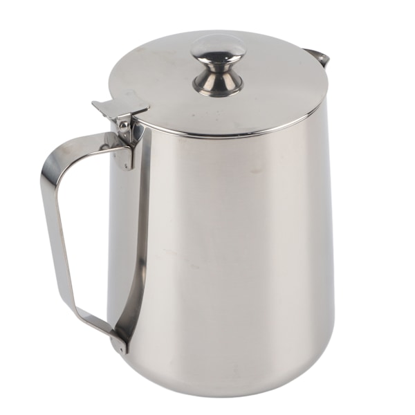 Melkekanne i rustfritt stål med lokk for Latte Art – 350 ml kaffekopp