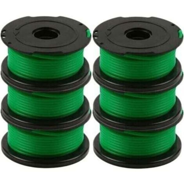 Pakke med 6 spoler trimmertråd til Black and Decker GL7033, GL8033, GL9035, 6 m, DEBUNS