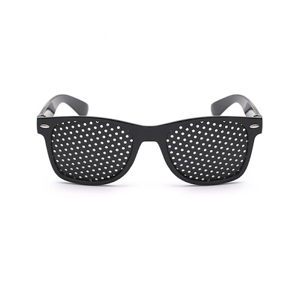 2 stk. Pinhole-briller til forbedret syn, sort unisex