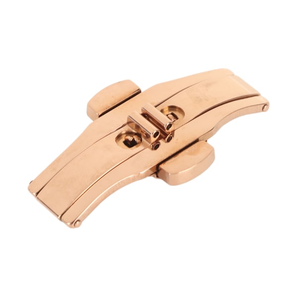 Forfinet Rose Gold Rustfrit Stål Butterfly Spænde med Dobbelt Trykknap Foldende Udfoldelse
