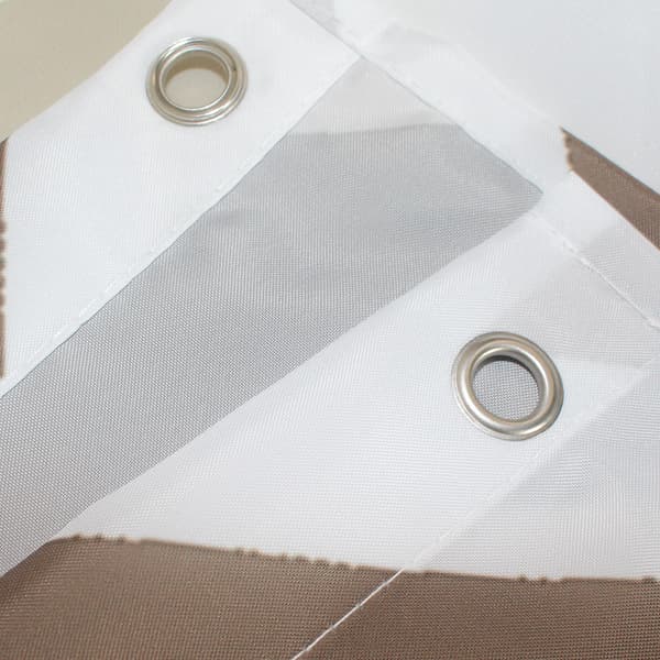 Brun duschdraperi, mögelresistent och vattentät, geometrisk badrumsgardin