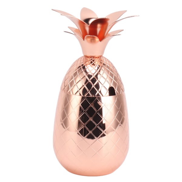 Cocktail Shaker i Rosaguld Ananasform – 500 ml Rustfrit Stål med Poleret Glat Overflade til Hjemmebaren