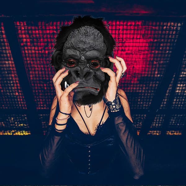 Sint gorilla maske Halloween Orangutang Latex Hodeplagg Med Ekte Hår, maskerade Dansehodeplagg, Spoof Skrekkmaske[dt]