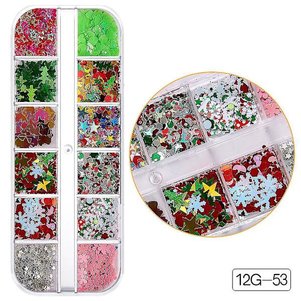 2st DIY Färgade paljetter Naglar Glitter Tunna Paillette Stickers