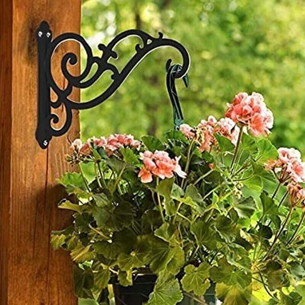 Sorte jernophæng til planter, vægmonterede ophæng til planter til udendørs blomsterpottedekoration