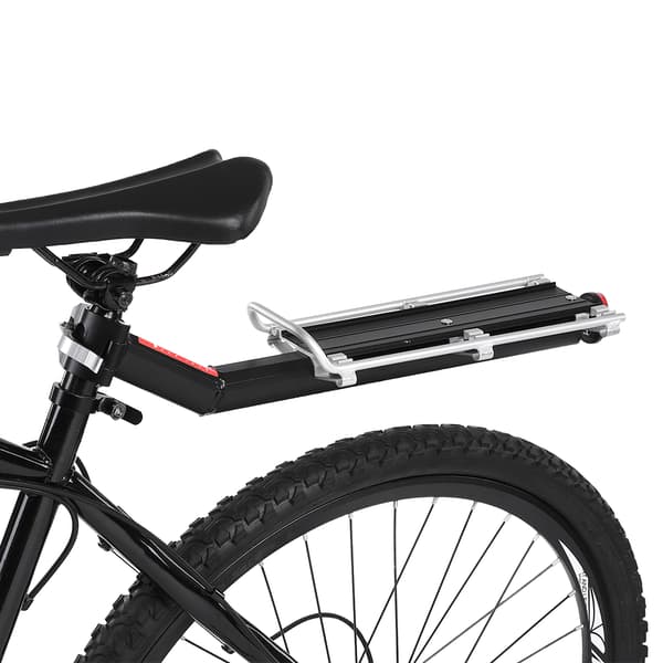 Cykelbagagebærer til sædepind, bagerste hylde, aluminium, sort
