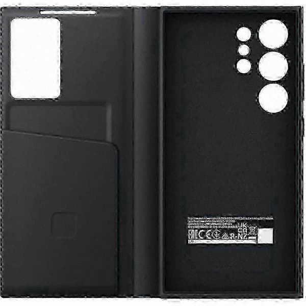Smart View Pungcover til Samsung Galaxy S23 Ultra PU Læder Flip Cover Sort