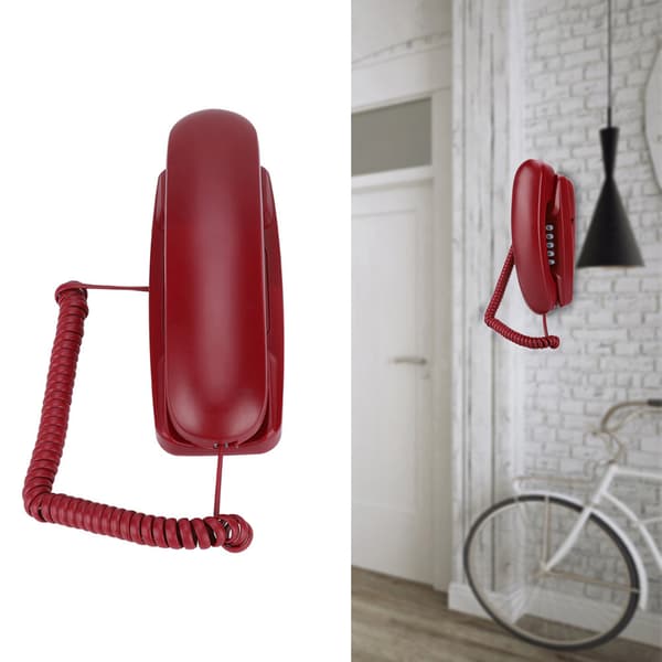 Rød vægmontering til fastnettelefon, hotel- og hjemmebrug