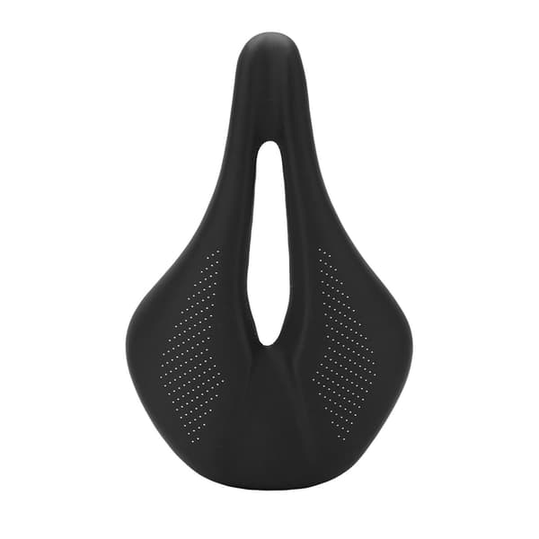 155mm Kolfiber Ihålig Läder Cykelsadel Svart