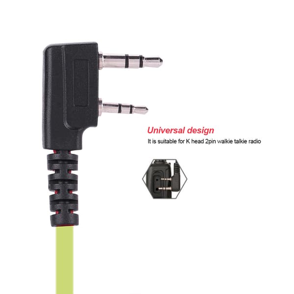 2-Pin Walkie Talkie Headset med PTT-knap Grøn