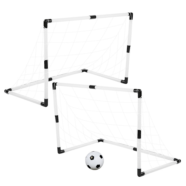 2 Sæt Bærbart Indendørs Udendørs Børnefodboldmål Net Legetøj Hvid